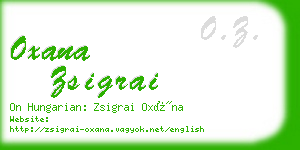 oxana zsigrai business card